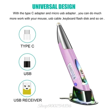 

Rechargeable Right Hand and Left Hand 1200 DPI 2.4G USB Wireless Mouse with Micro USB Type C Adapter Touch Pen Function Dropship