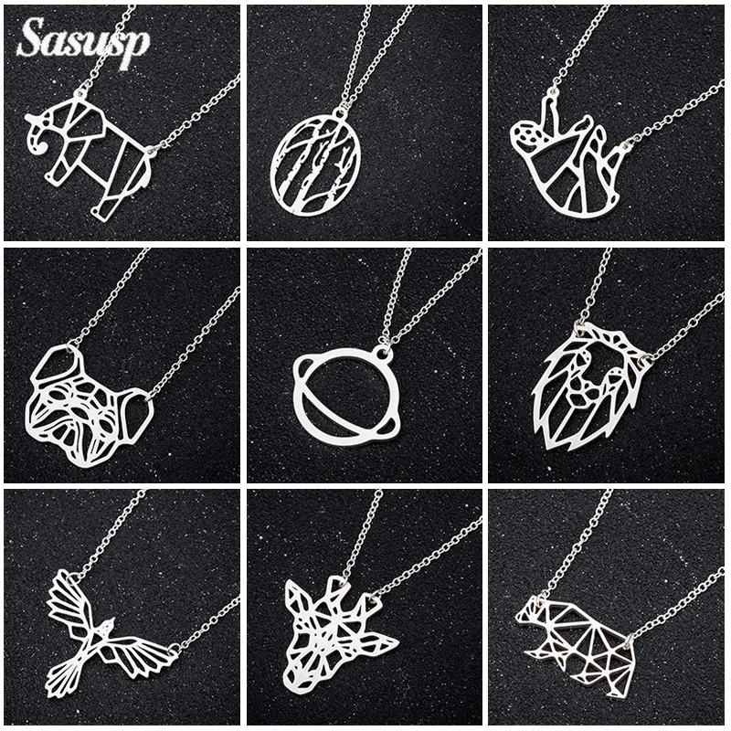 Женское и детское колье-чокер Sasusp ожерелье из нержавеющей стали с изображением