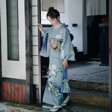 Новое поступление, японский косплей, женское оригинальное платье юката, традиционное кимоно с Obi, танцевальные костюмы для выступлений, один размер FF2343