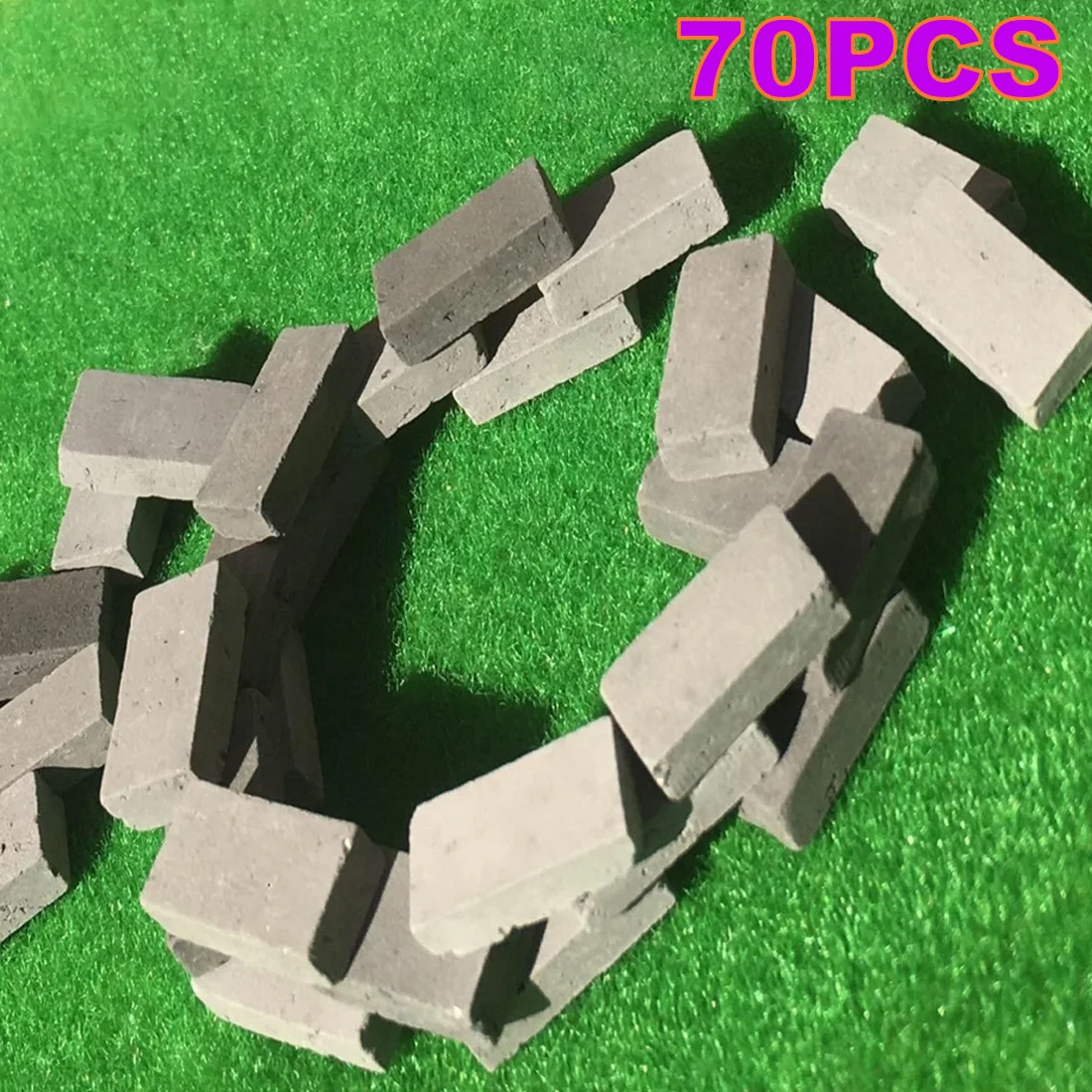

50/70Pcs 1:16 Scale Mini Cyan Half Bricks Model Antique Micro Landscape Decorative Bricks For DIY Sand Table Building - Cyan