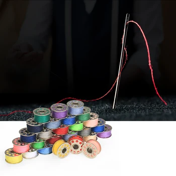 

New 60pcs/set Mixed Colors Sewing Thread Set Metal Bobbins + Thread Spools For Household Electric Sewing Machines
