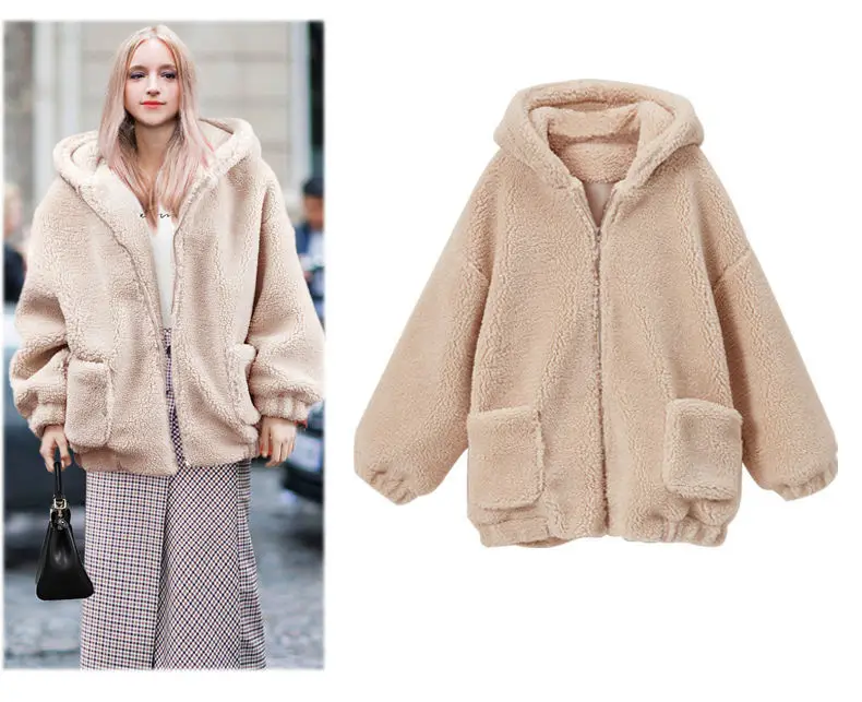 Maternity Autumn Lady Outerwear Winter Hooded Cardigan Women Plush Women's Jacket Haze Blue Pregnant Coat Chaqueta Maternidad