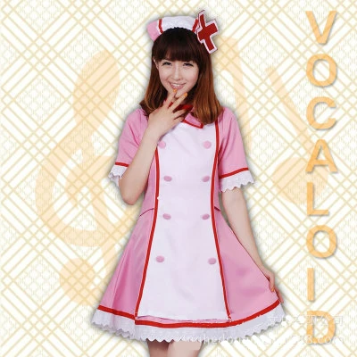 

High Quallity Japanese Anime VOCALOID Hatsune Miku Nurse Woman Cosplay Costume Dress + Accessory