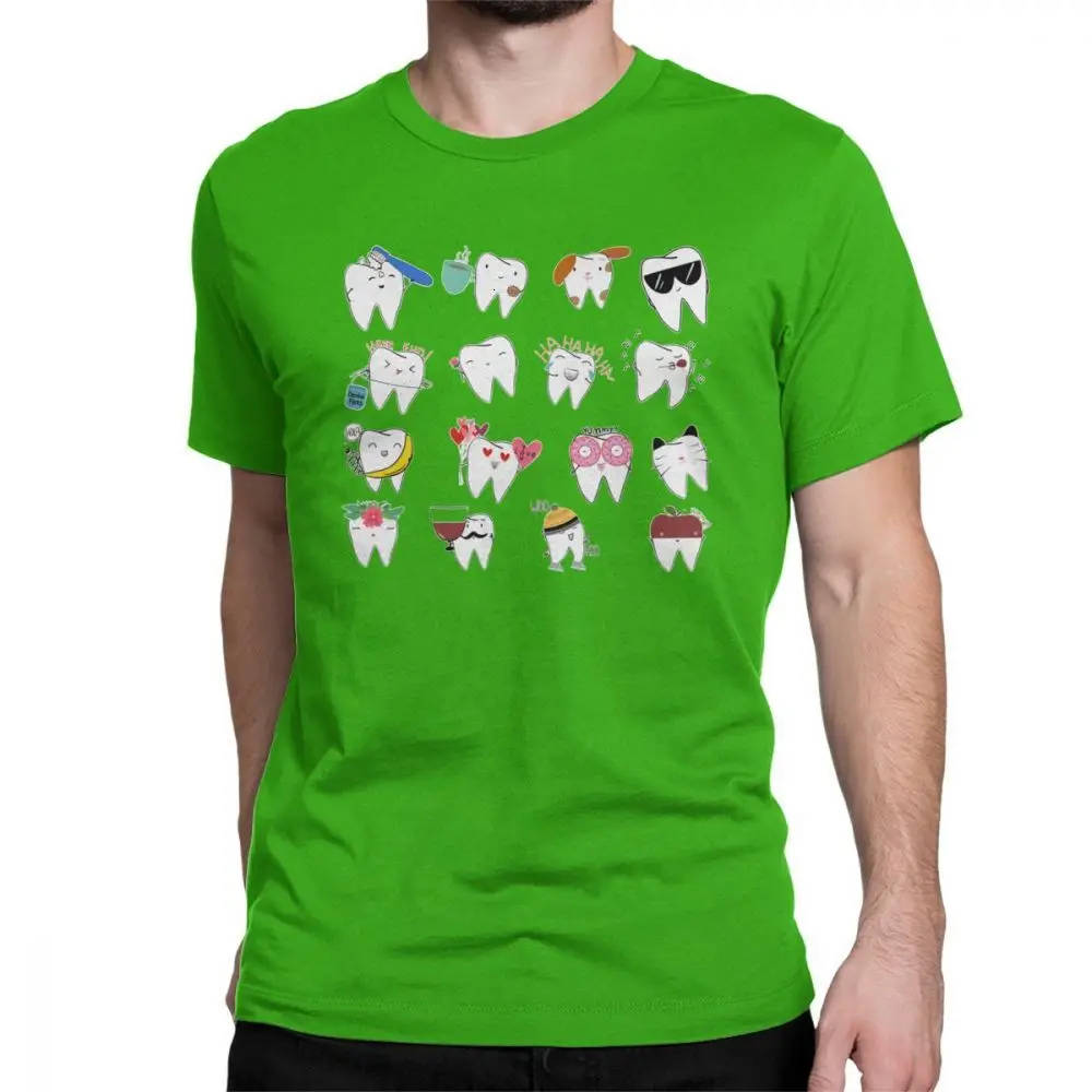 green One yona Teeth Детские футболки для мужчин стоматолог стоматология зубной гигиенист новинка футболка Crewneck хлопковая одежда 4XL 5XL футболка - Цвет: green