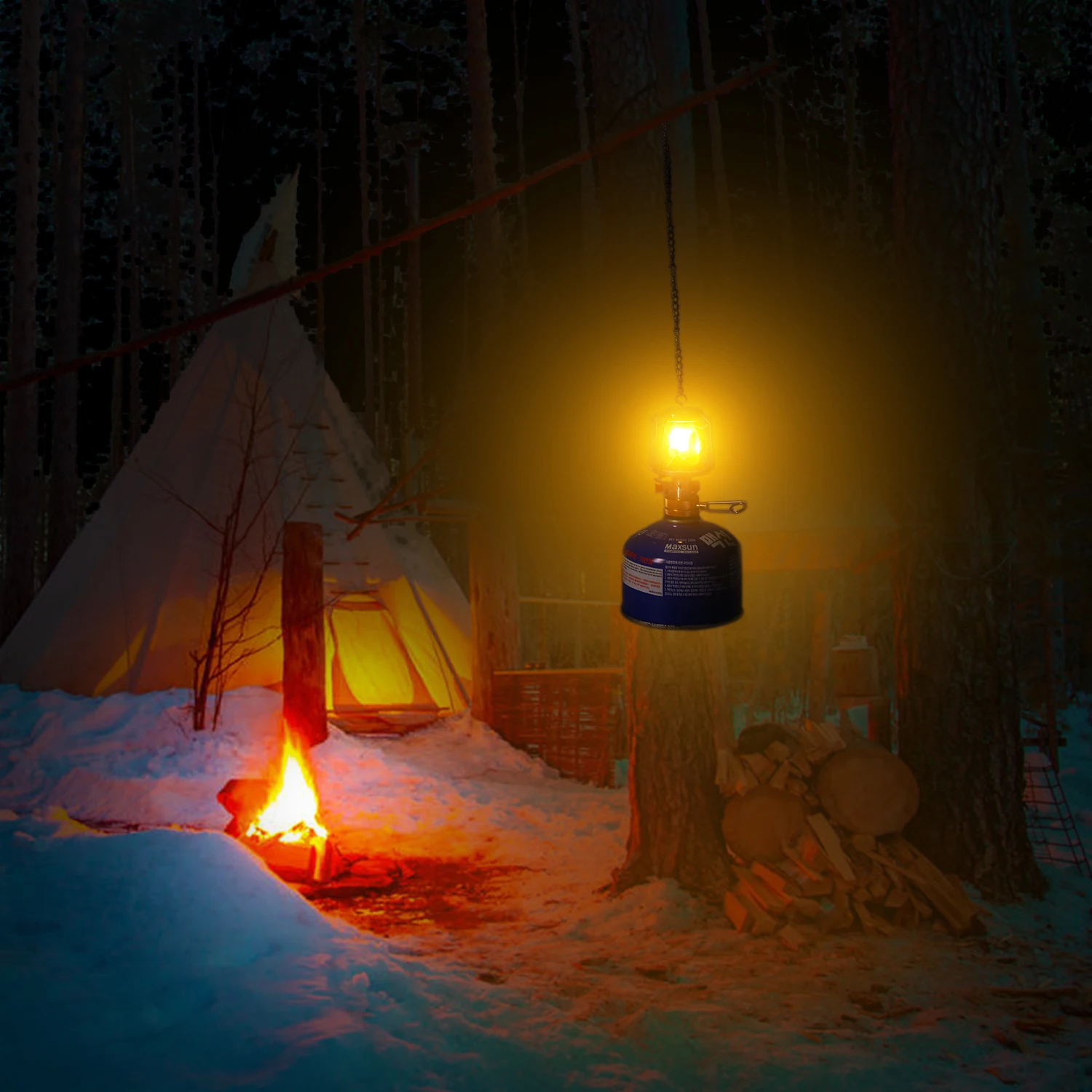 Orange Gas Lantern, Wild Camping, Camping Lantern