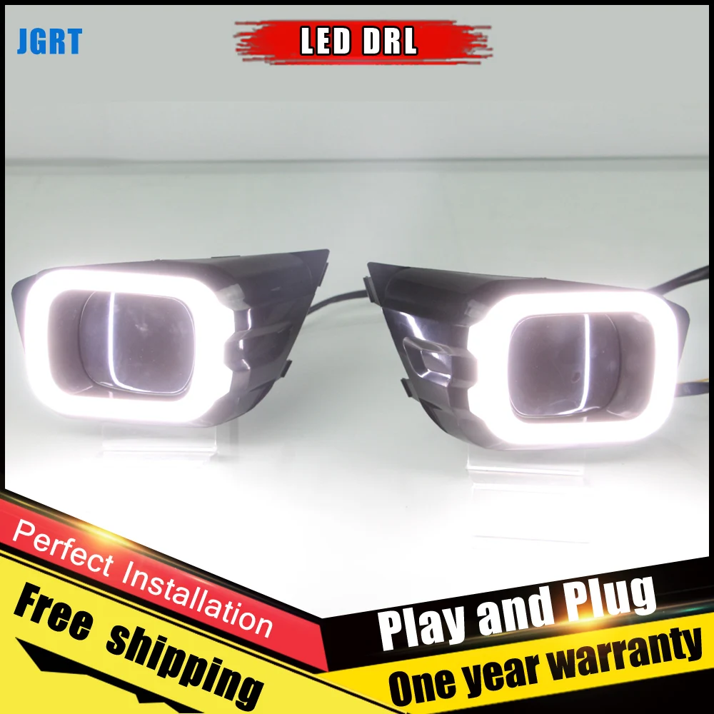 2PCS LED Daytime Running Light For Ford ranger 2018-2019 With Yellow Turn Signal Lamp Function Car DRL Fog | Автомобили и