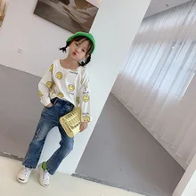 Kz9734 детская одежда; брюки с дырками; джинсы для девочек; сезон осень; узкие брюки