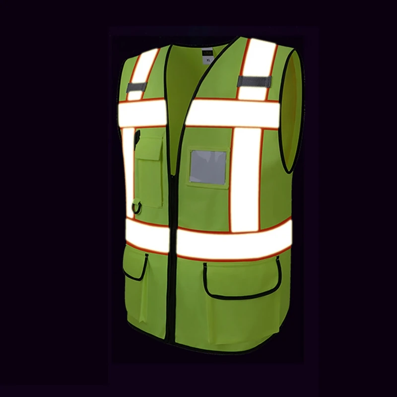 

Construction Site Outer Wear Reflective Vest High Visibility Multi Pocket Safety Gear Outdoor Protector Tank Top