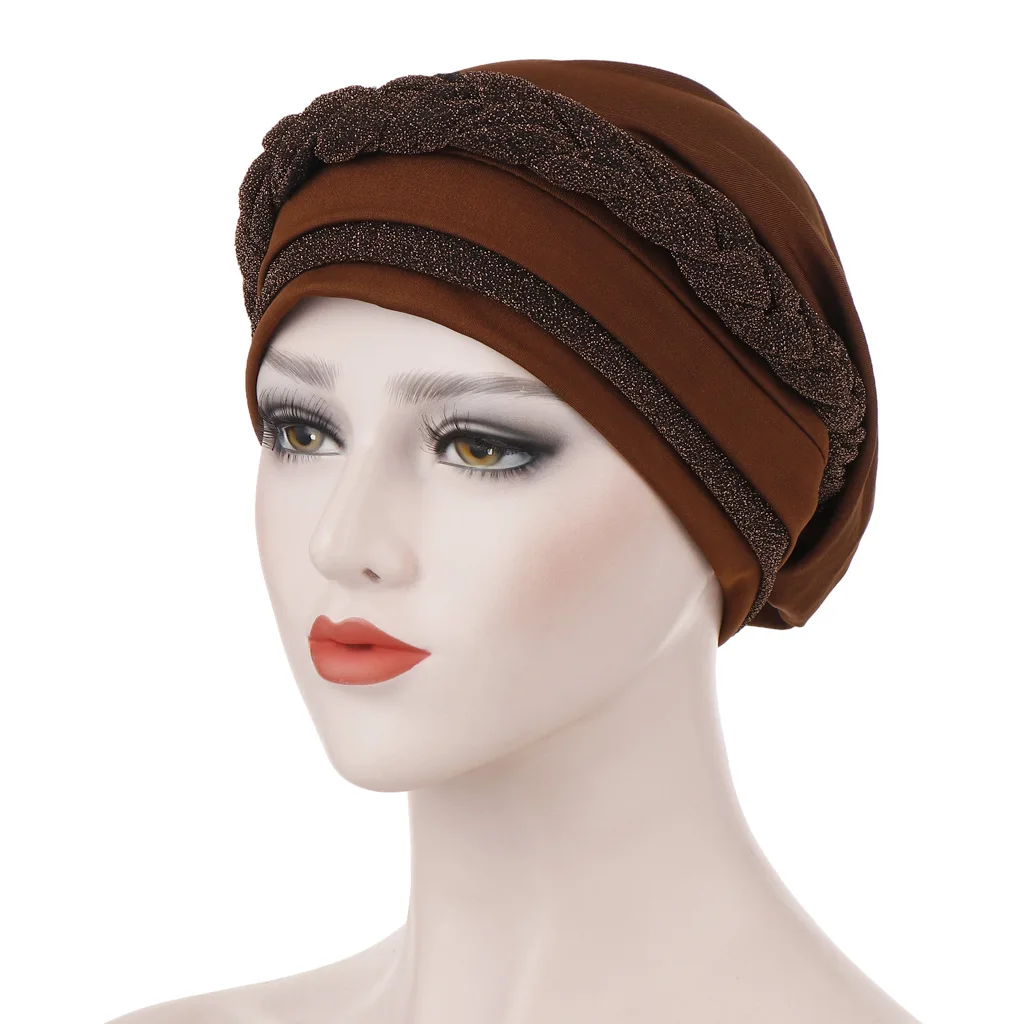 Твердый женский мусульманский головной убор тюрбан шапка после химиотерапии головной платок головной убор femme musulman turbantes - Цвет: 6