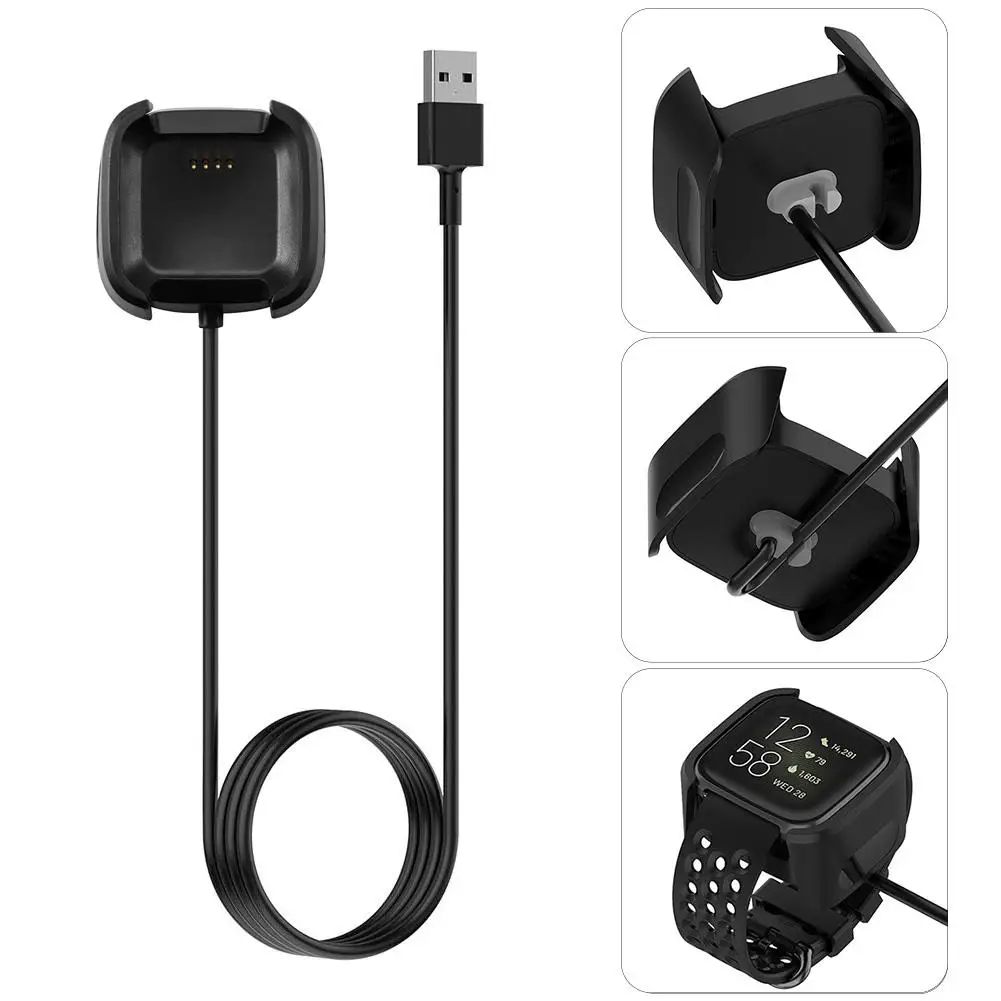 Быстрая зарядка кабель Колыбель с USB магнитное зарядное устройство кабель док-станция Подставка Для Fitbit Versa 2 Смарт-часы проводное зарядное устройство адаптеры