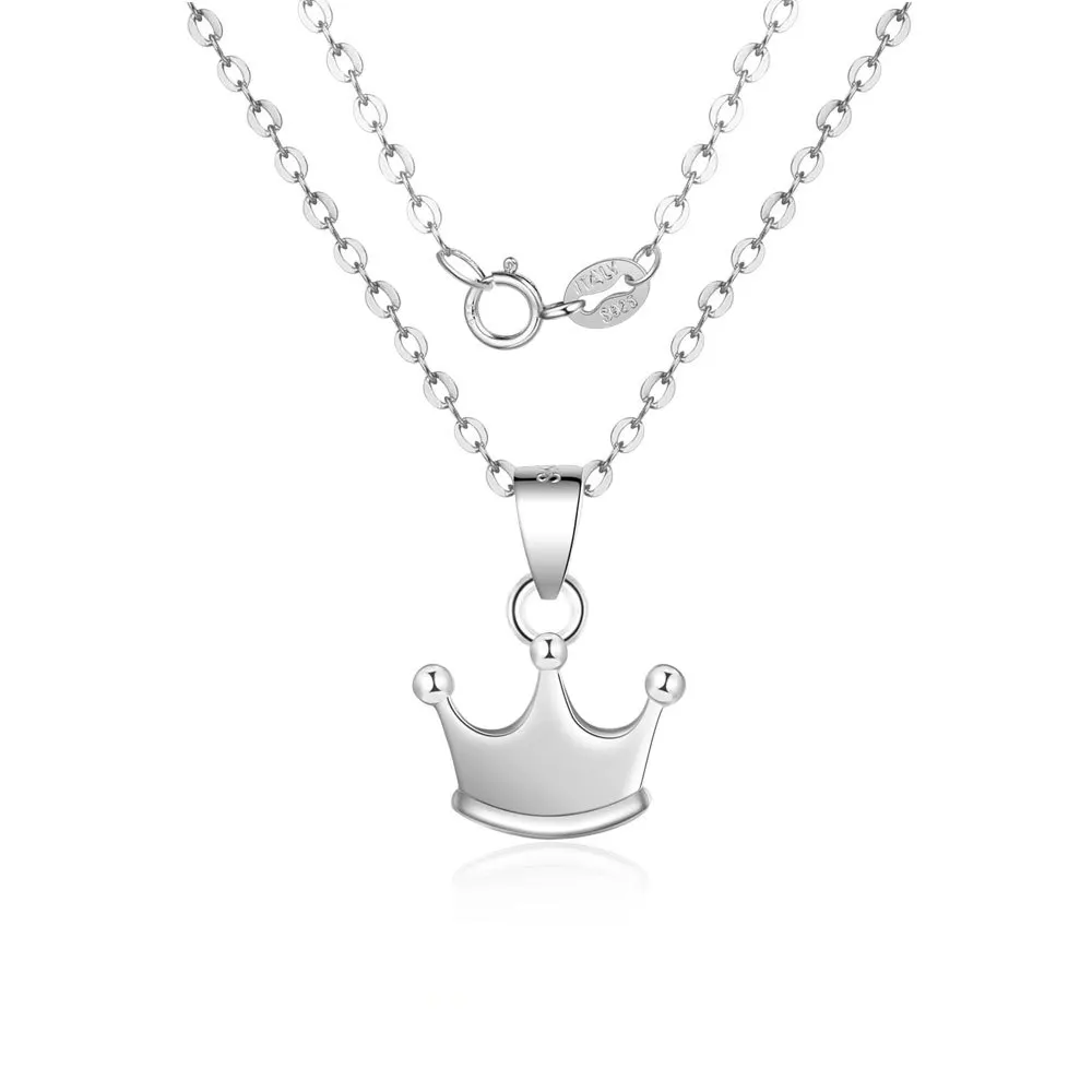 

Wei xing S925 Fine Silver Crown Necklace Women's Europe And America Hot Sales 925 Silver Jewelry Accessories Crown Pendant Neckl