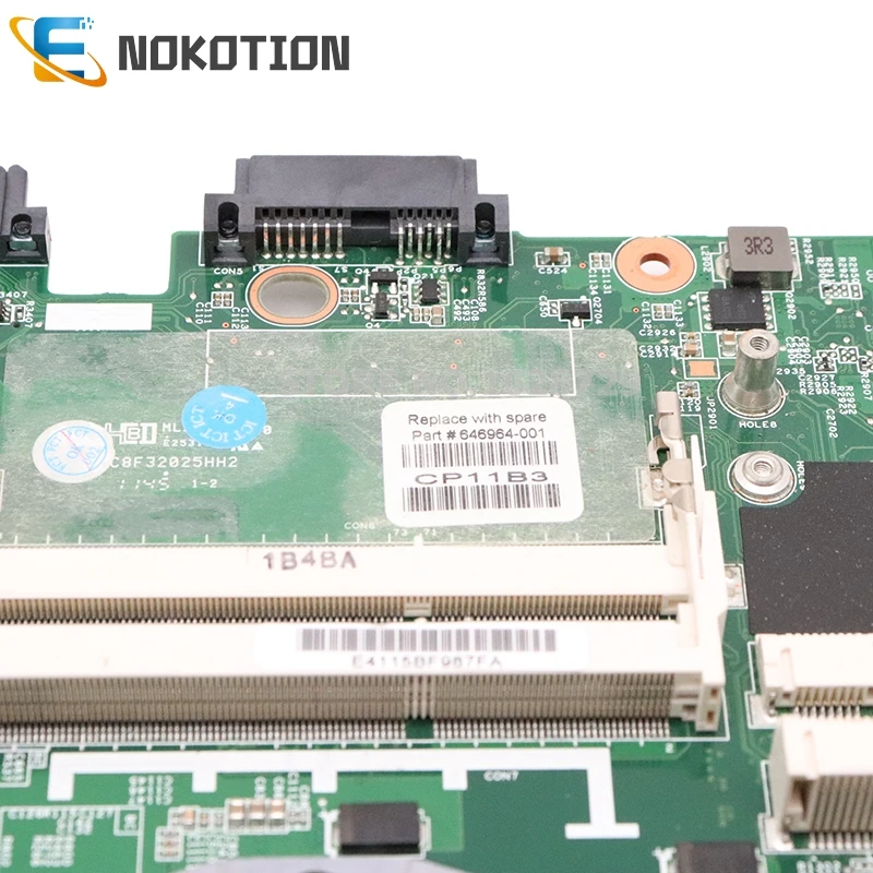 NOKOTION Материнская плата ноутбука для hp 6560B 646962-001 646964-001 654129-001 материнская плата QM67 DDR3 полный тест