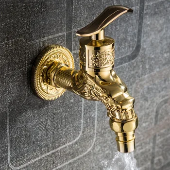 

Washing Machine Faucet Retro Vintage Carved Home Sink Garden Single Faucet Water Tap LB88