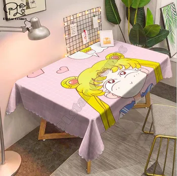 

Sailor Moon Tablecloth 3D printed Square/Rectangular Dust-proof Table Cover For Party Home Decor TV Covers