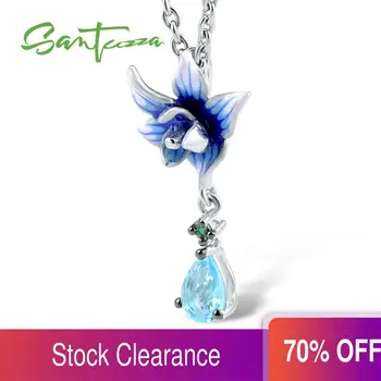 

Santuzza Silver Pendants For Women Natural Stone Pendant fit for Necklace 925 Sterling Silver Slide Necklaces Pendant Enamel