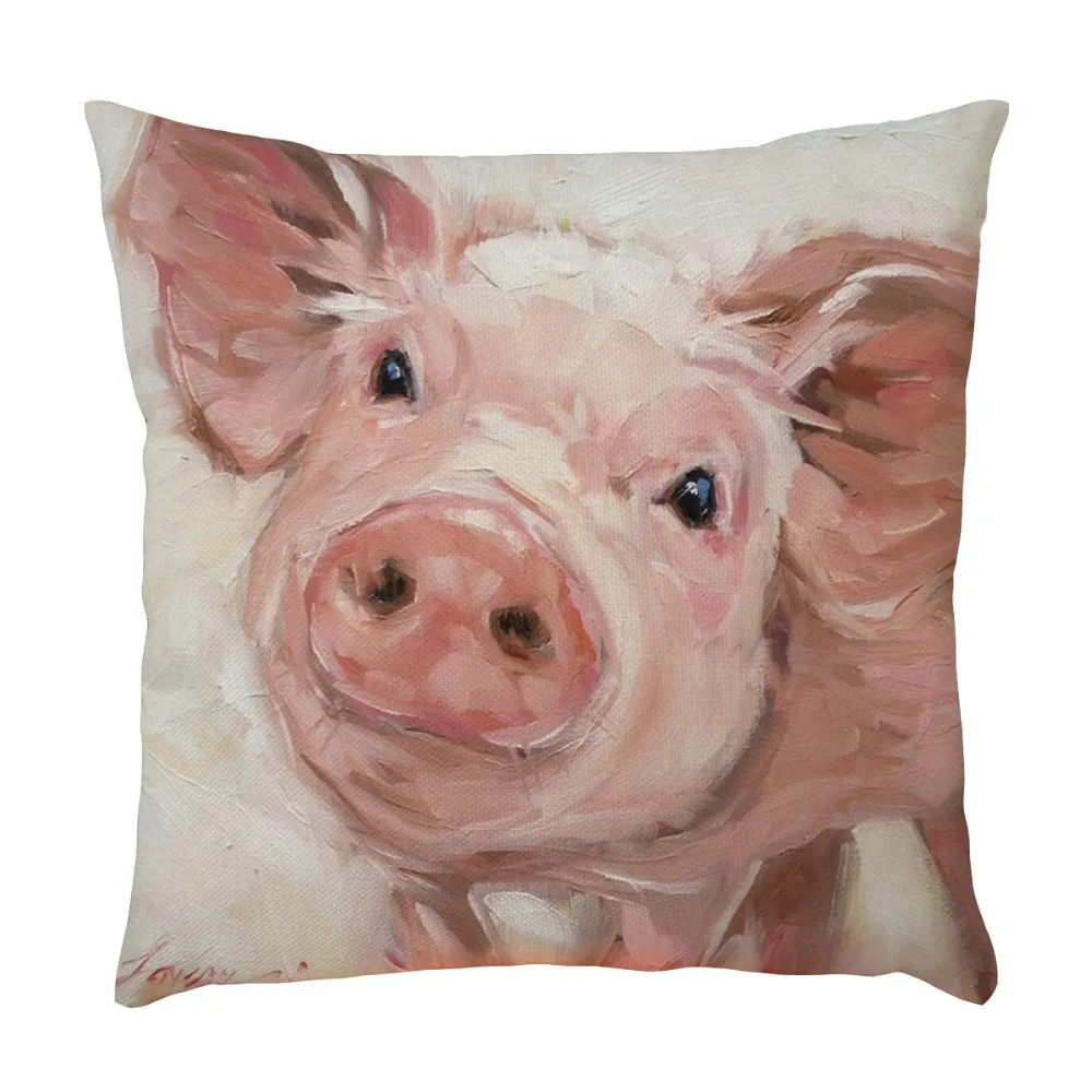 Декоративные диванные подушки Чехол картина маслом с изображением животных