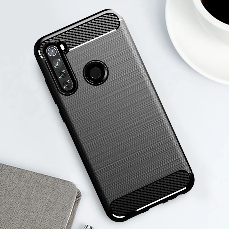 Чехол для Redmi Note 8 мягкий ударопрочный чехол из ТПУ матовый углеродного волокна