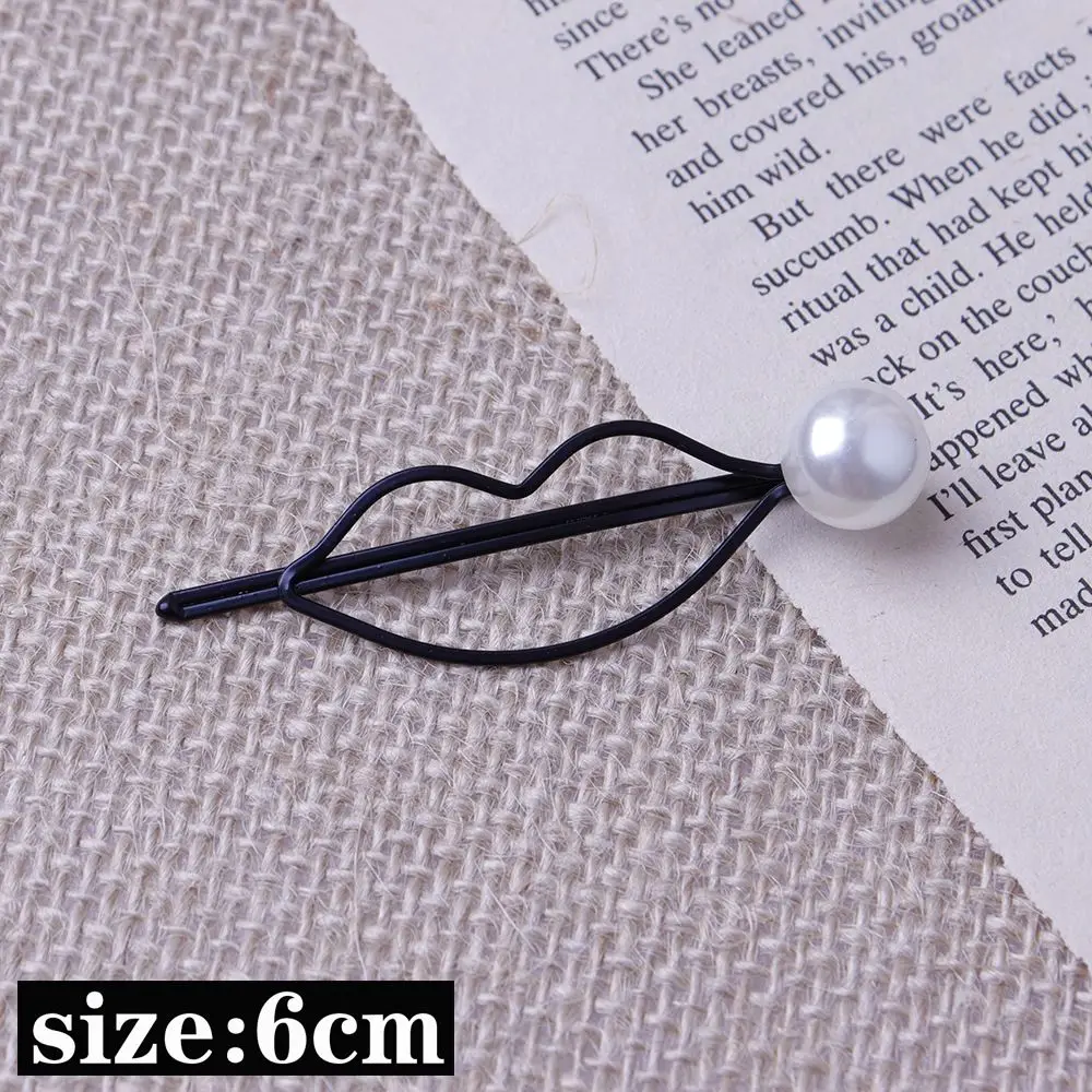1PC Fashion Hollow Geometric Hair Pin Imitation Pearl Hair Clip Side Clip For Girls Hair Accessories 5