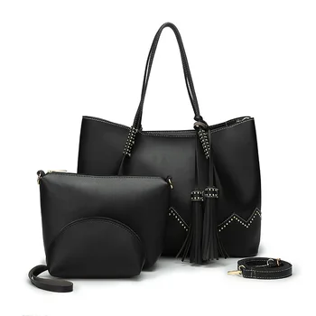 

FIRMRANCH Women's winter new style three-piece PU female bag tassel handbag messenger bag shoulder bag