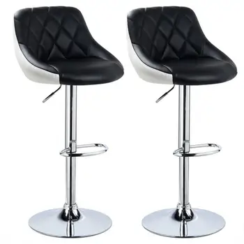 

2Pcs Bar Chair Leisure Leather Swivel Bar Stools Chairs Height Adjustable Pneumatic Pub Chair Kitchen Chair Ship to Europe HWC