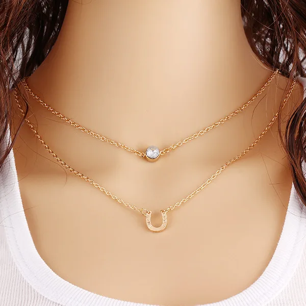 Минималистичное винтажное женское многослойное короткое ожерелье с