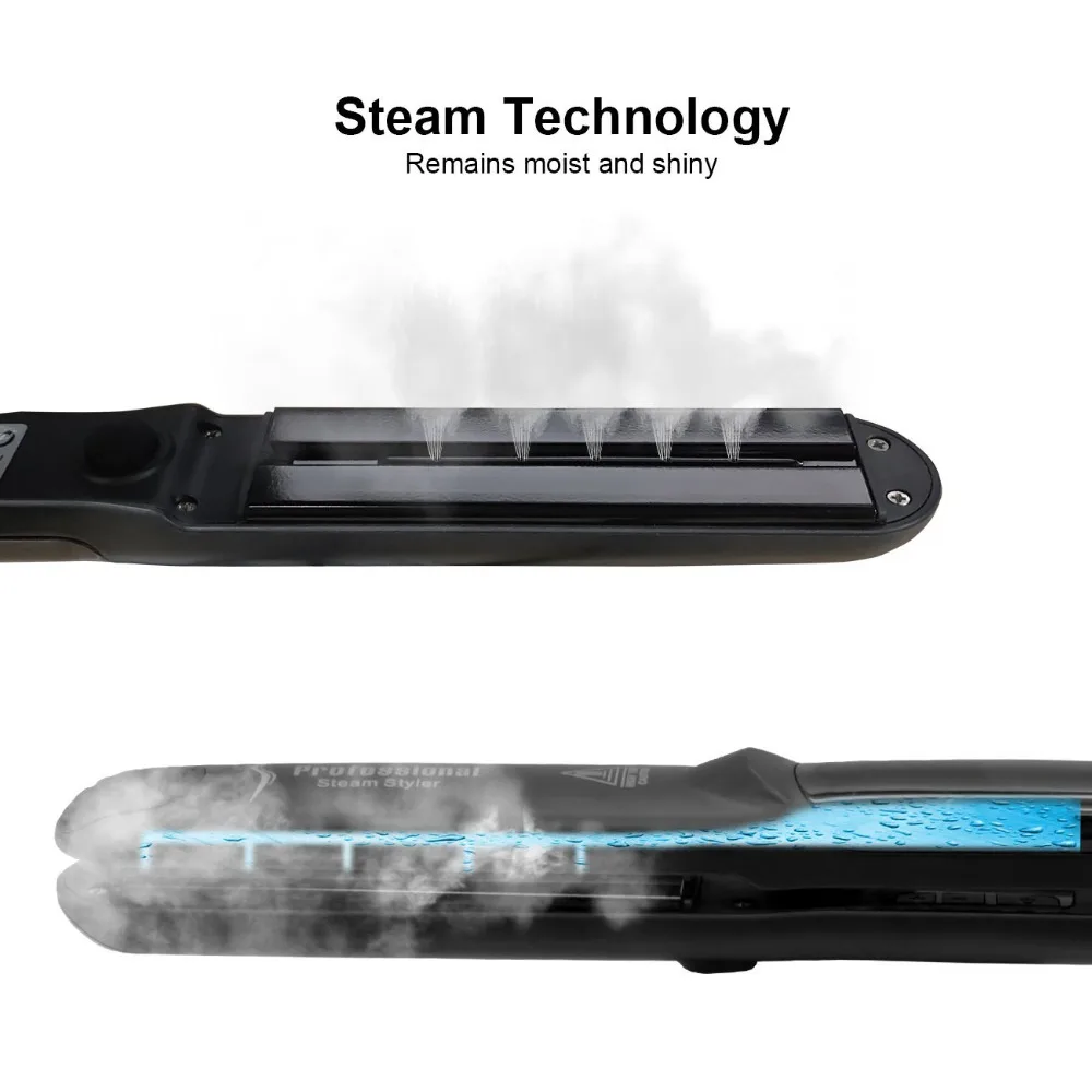 Stoom Stijltang Professionele Keramische Vapor Flat Iron 450 ℉ Snelle Warmte Arganolie Behandeling Haarverzorging Gereedschappen