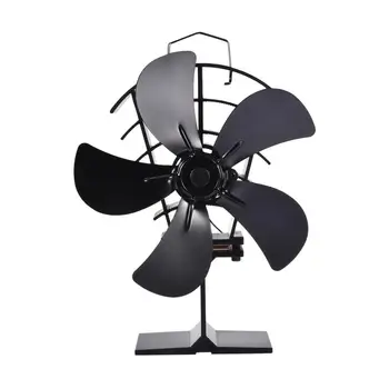 

Black Stove Fan 4 Blade Fireplace Fan Heat Powered komin Wood Burner Eco Fan Friendly Quiet Home Efficient Heat Distribution