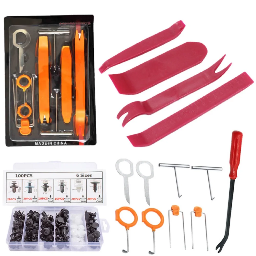 Plastic Car Auto Trim Removal Hand Tool Kit Door Pry Clip Dashboard Panel Audio Fastener Interior Disassembly Repair Scrapers | Автомобили