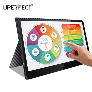 

UPERFECT Touchscreen 15.6“ Touch Display Portable Gaming Monitor USB C 1920×1080 FHD 10 Points Capacitive Touch with Cove case