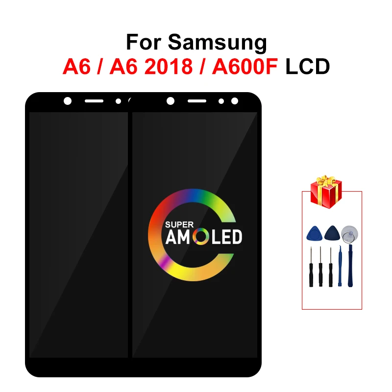 Дисплей A600F Super AMOLED для Samsung Galaxy A6 2018 A600 ЖК дисплей с сенсорным экраном дигитайзер запасные части