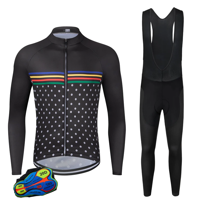 Spring Autumn Breathable Riding Bike Fashion Tight Fitting Ultraviolet-Proof Sets Set Cycling Clothes Men's Jersey Suit Sport 3