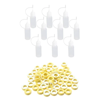 

7mm Inner Diameter Ferrite Ring Iron Toroid Cores Yellow White 50PCS with 10Pcs Needle Tip of 10Ml Plastic Vacuum