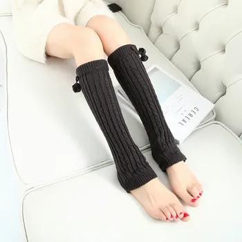 

Women Leg Warmers Solid Knitted Socks Warm Winter Autumn Casual Footless Long Socks Knee-length Cable Knit Clothing
