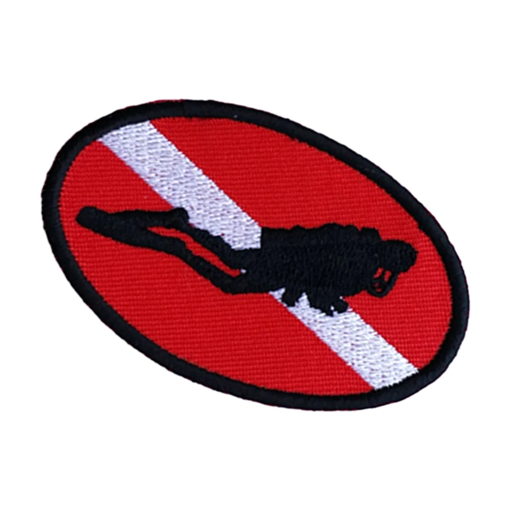 Ellipse Diver Down флаг патч вышитый Утюг На пришить акваланг Дайвинг PADI Divers