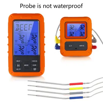 

Wireless Digital Meat Thermometer with Probes and Meat Injector Remote Range 19QB