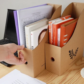 

Leaf Foldable File Folder Book Magazine Storage Desk Organizer Corrugated Paper Storage Boxes Pen Holder School Office Supplies