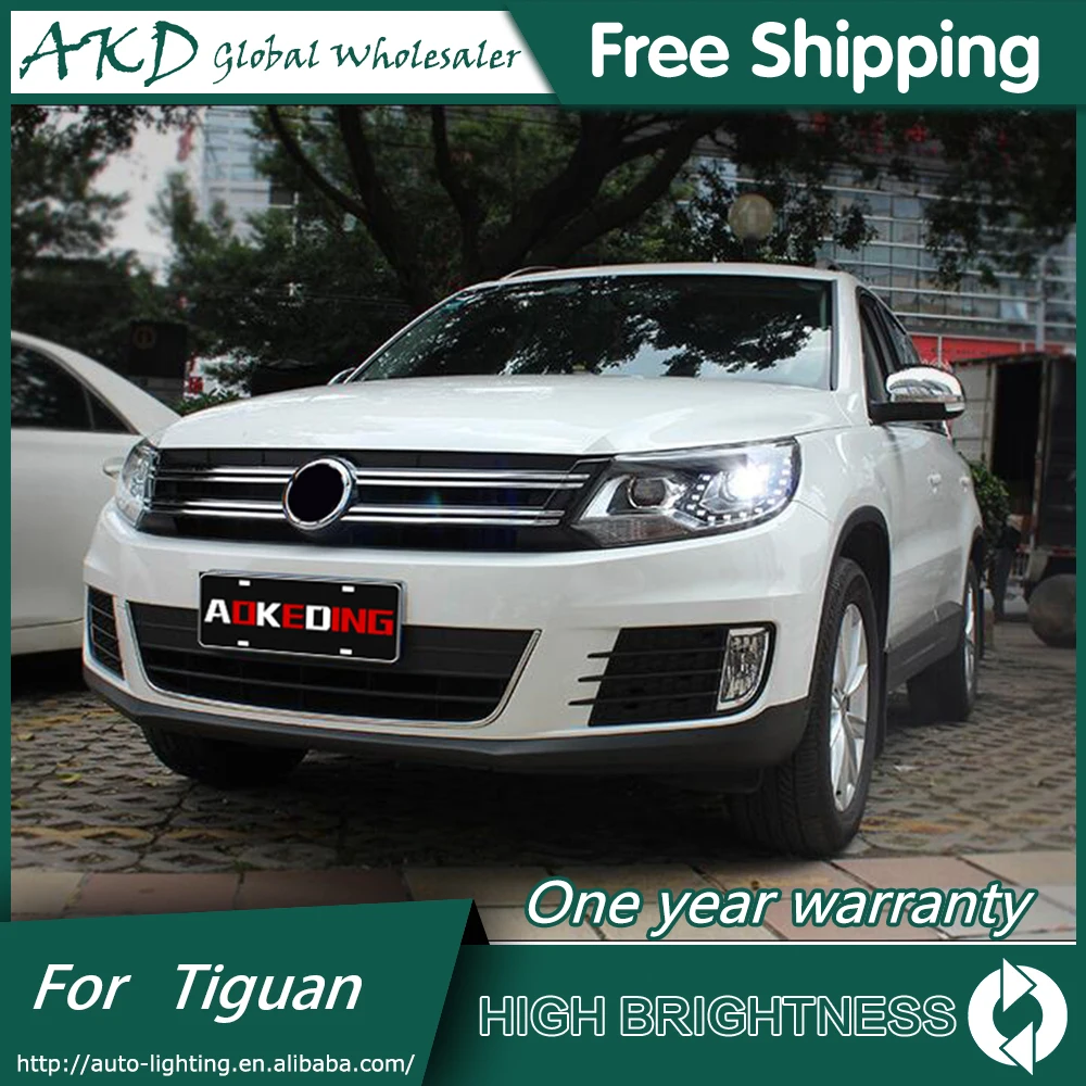 АКД стайлинга автомобилей для VW Tiguan фары 2013 2017 светодиодный задний фонарь DRL Bi