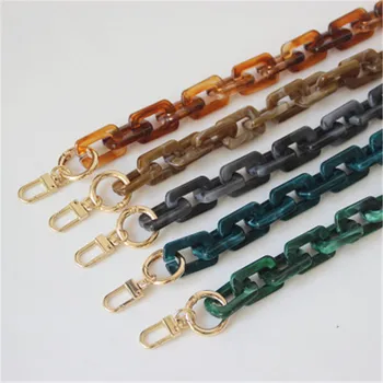 

HJKL single-shoulder diagonal chain hawksbill leopard print featured chain wrap acrylic resin wide shoulder strap stylish gift