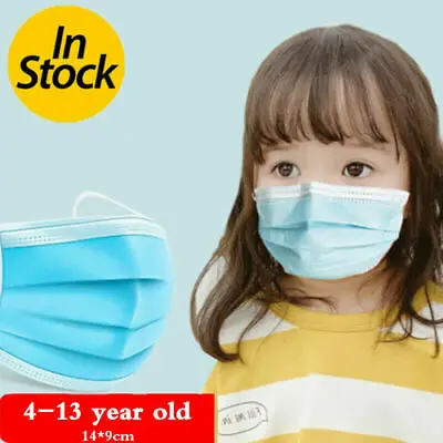 

50Pcs Kids 3 Layers Disposable Masks Elastic Mouth Face Masks Breathable Blue/Green Soft Breathable Masks Children EarLoop Masks