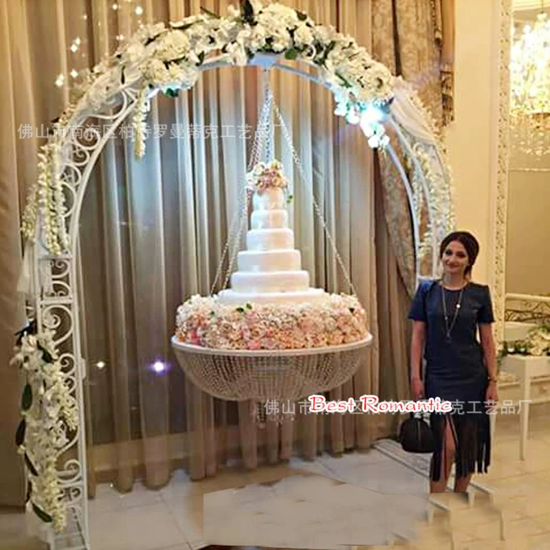 wedding hanging cake stand cake chandeliers silver color crystal decoration party decoration halloween props craft supplies