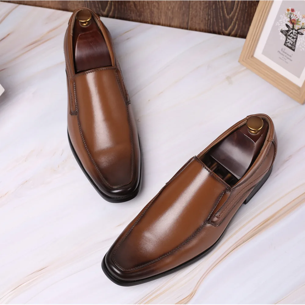 Classic Business Men's Dress Shoes Fashion Elegant Formal Wedding Shoes Men Slip On Office Oxford Shoes For Men 2020