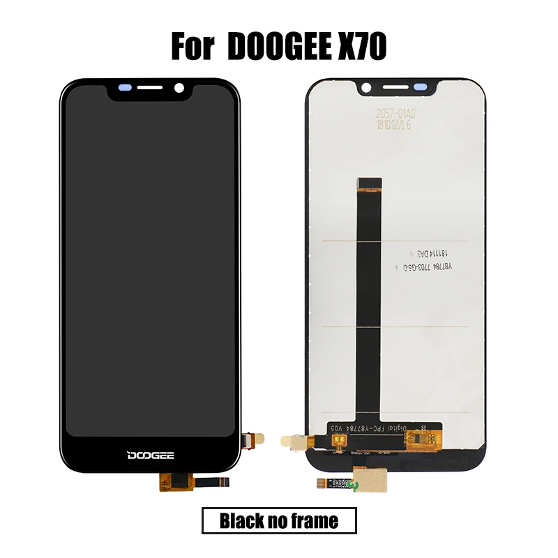 Black no frame Для DOOGEE X70 ЖК и сенсорный экран дигитайзер с рамкой дисплей экран модуль Ремонт Запасные аксессуары Запчасти - Цвет: Black no frame