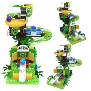 

Big Size Forest Paradise Building Blocks Track Building Funnel Blocks Marble Runs Base Plate Toys For Children Above 3 Years Old