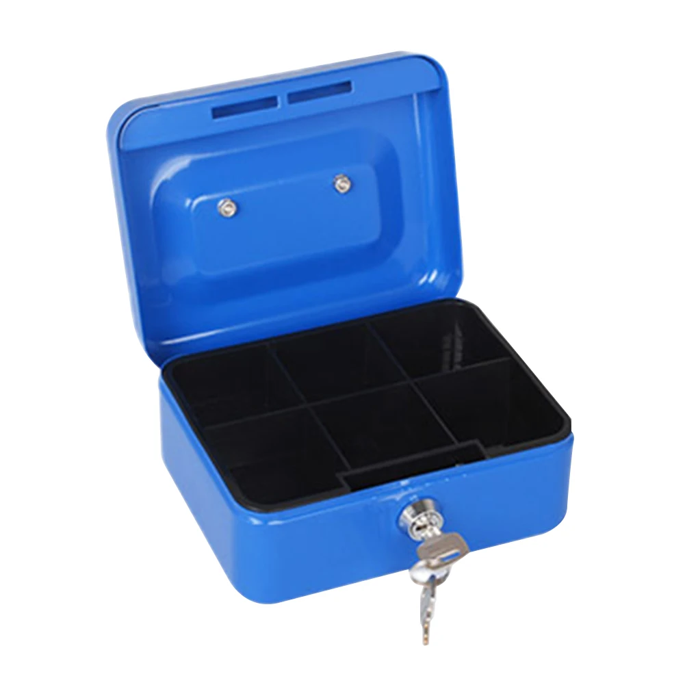 Stainless Steel Storage Check Coin Portable Small Security Safe Locking Desktop Cash Box With Keys Office For Money Bills