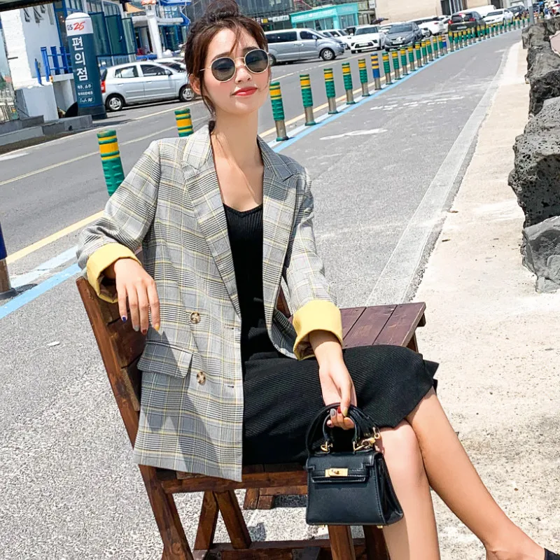 

Plaid Small Suit Women's 2019 New Style South Korea CHIC Fashion Casual Versatile BF Style Suit Coat Women's