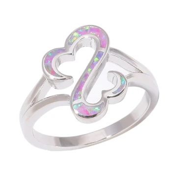 

CiNily Created Pink Fire Opal Silver Plated Wholesale Hot Sell for Women Jewelry Ring Size 6-9 OJ9574