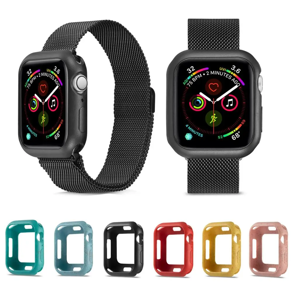 

Slim Silicone Case for Apple Watch 3 2 1 42mm 38mm Cover Full Protection Shell for iWatch Series 4 5 40mm 44mm Watch Bumper Case