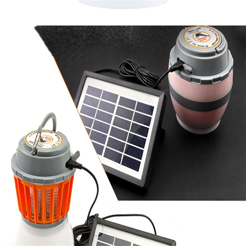 2in1 Portable Solar LED Night Light Double Use Lamp UV LED Electric Charging Fly Insect Bug Pest Mosquito Drive Away Night Trap