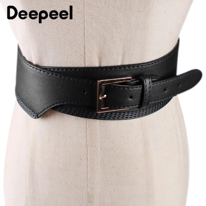 Deepeel 1 шт., 6 см* 104 см, женский пояс из искусственной кожи, широкий пояс, металлическая квадратная пряжка, необычный Ретро декоративный пояс YK770