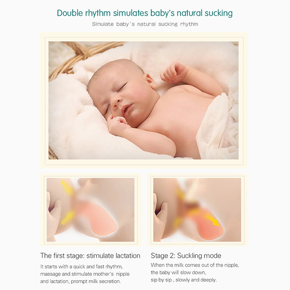 Double Electric Breast Pump Baby Accessories Wearable Silent Hands Free 3 Modes 16 Levels